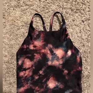 Old Navy Sports Bra Women’s Marble Tie Dye Print Longline Racerback Workout Top